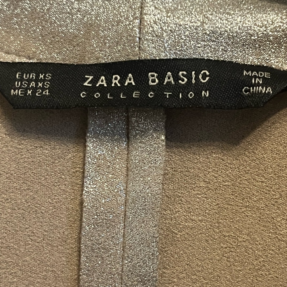 Zara Basic Metallic Silver Coat - image 5